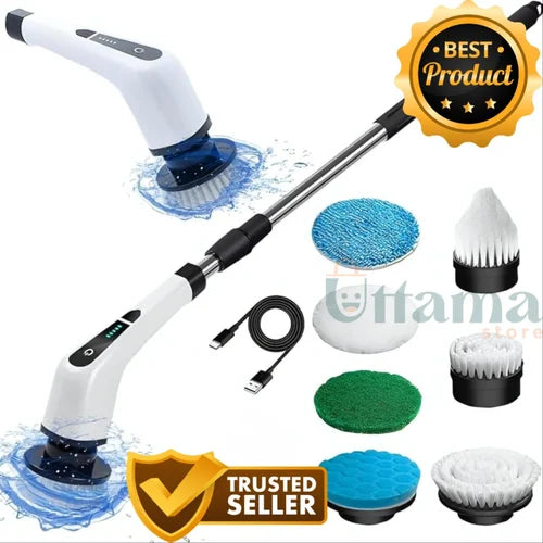 9-in-1 Electric Cleaning Brush - Product with Accessories