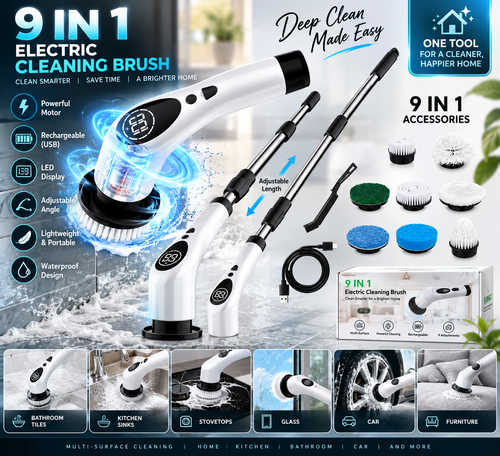 9-in-1 Electric Cleaning Brush - Deep Clean Made Easy