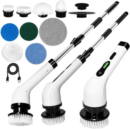 9-in-1 Electric Cleaning Brush - All Attachments